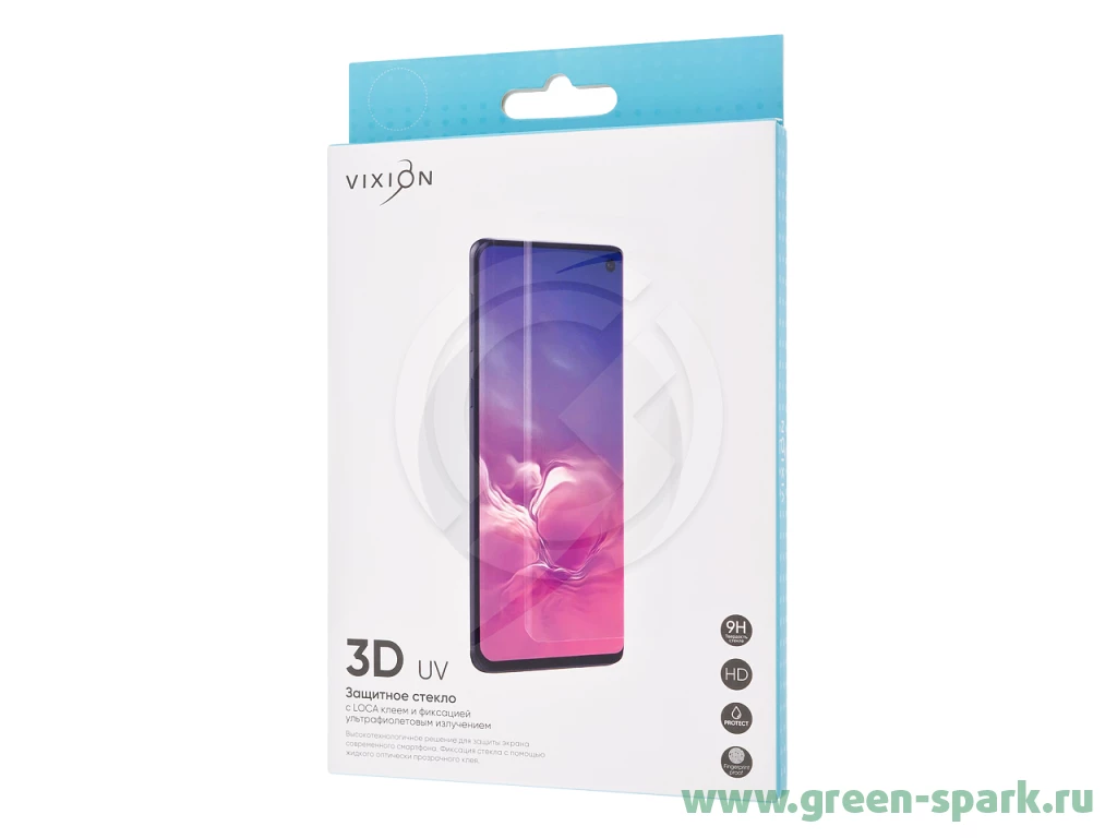 Защитное стекло 3D (UV Glue) для Samsung G960F Galaxy S9 (клей + УФ лампа)  (VIXION). Купить оптом и в розницу в Ростове-на-Дону