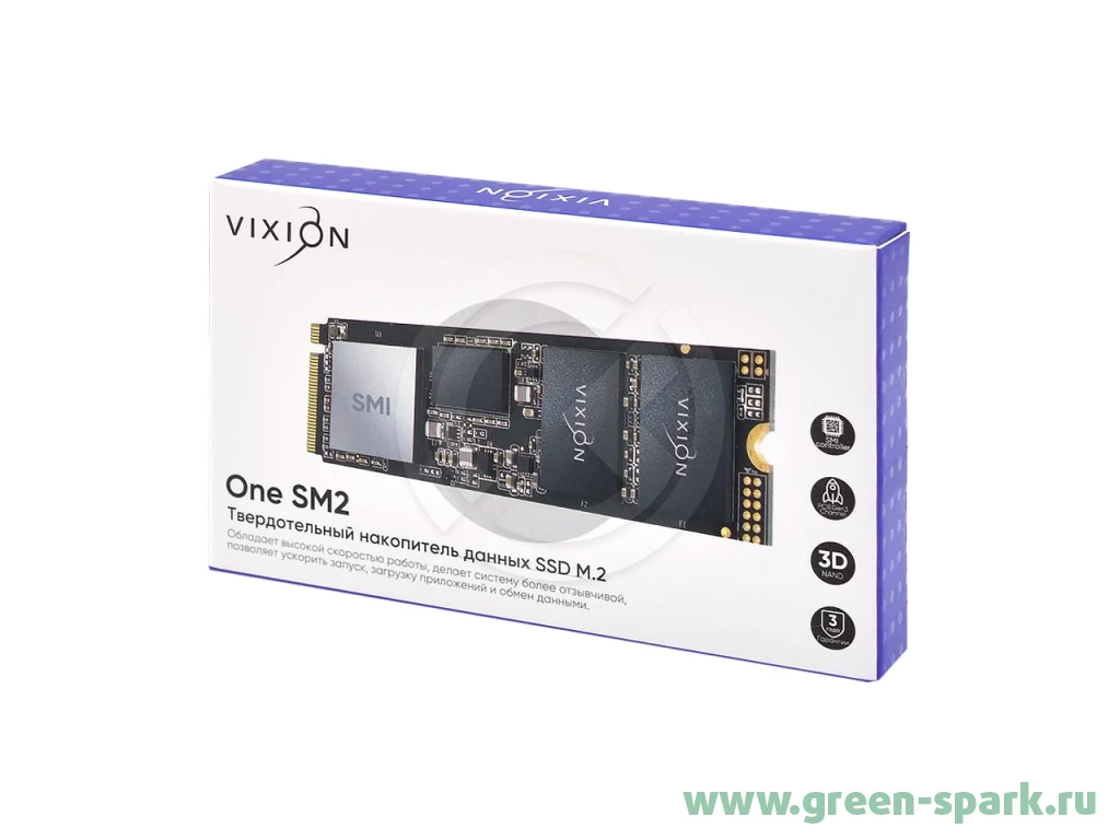 SSD M.2 NVMe накопитель Vixion 128Gb One SM2, PCI-E 3.x x4, SMI2263XT,  R:1100MB/S, W:900MB/S. Купить оптом и в розницу в Ростове-на-Дону