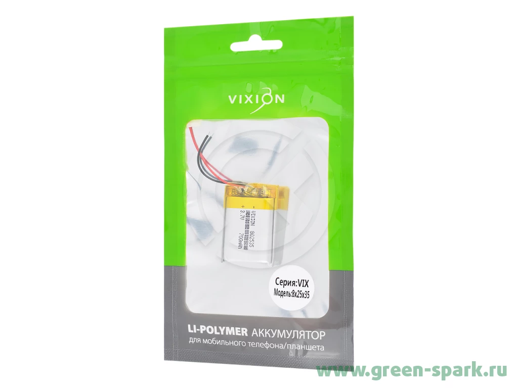 Аккумулятор универсальный 8x25x35 mm 700mAh (3,7V Li-Pol) (Vixion). Купить  оптом и в розницу в Ростове-на-Дону