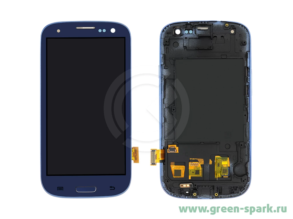 Дисплей для Samsung i9300 Galaxy S 3 + тачскрин + рамка (синий) AAA (copy  LCD). Купить оптом и в розницу в Ростове-на-Дону